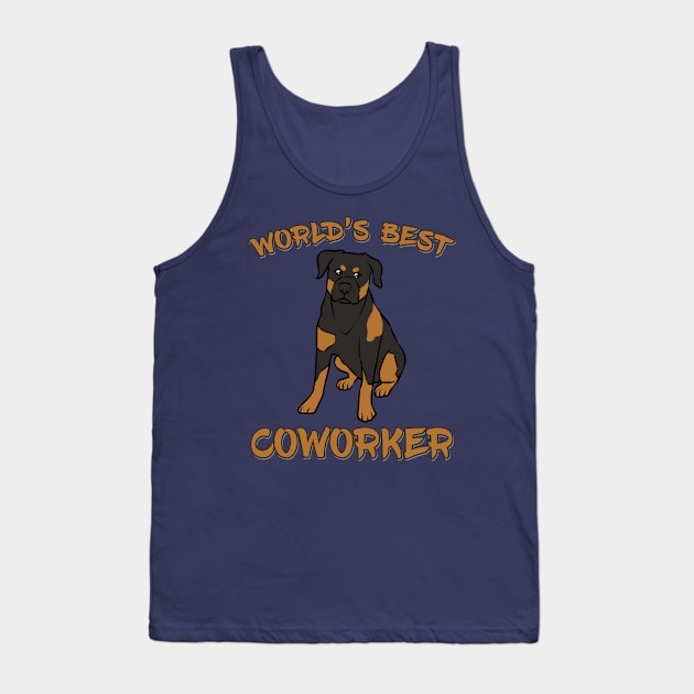 Rottweiler World's Best Coworker WFH Tank Top by DeesDeesigns
